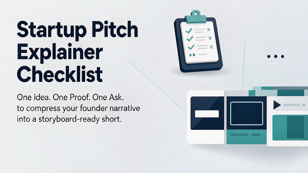 Startup Pitch Explainer Checklist: One Idea, One Proof, One Ask