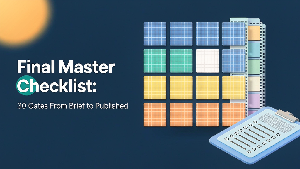 Final Master Checklist: 30 Gates From Brief to Published Explainer Reel