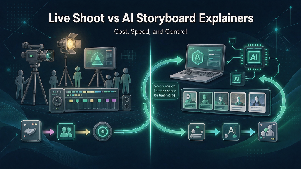 Live Shoot vs AI Storyboard Explainers: Cost, Speed, and Control