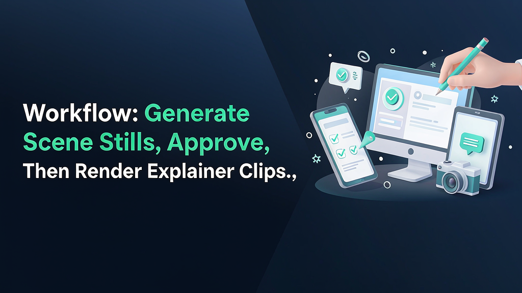 Workflow: Generate Scene Stills, Approve, Then Render Explainer Clips