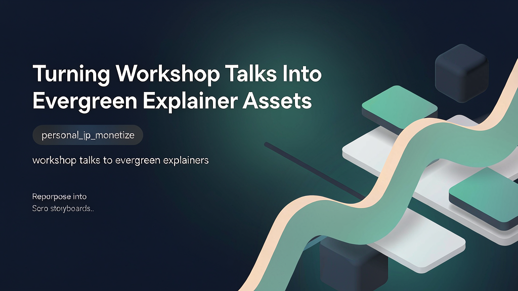 Turning Workshop Talks Into Evergreen Explainer Assets