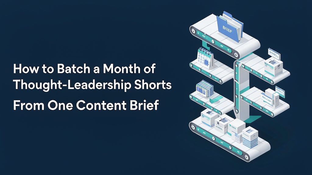 How to Batch a Month of Thought-Leadership Shorts From One Content Brief