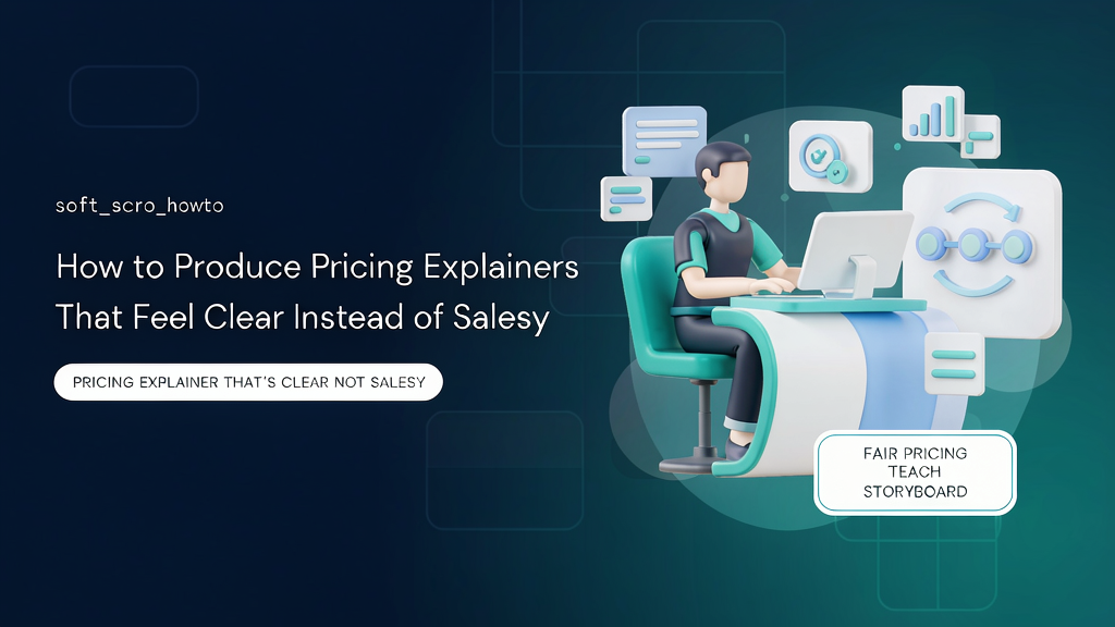 How to Produce Pricing Explainers That Feel Clear Instead of Salesy
