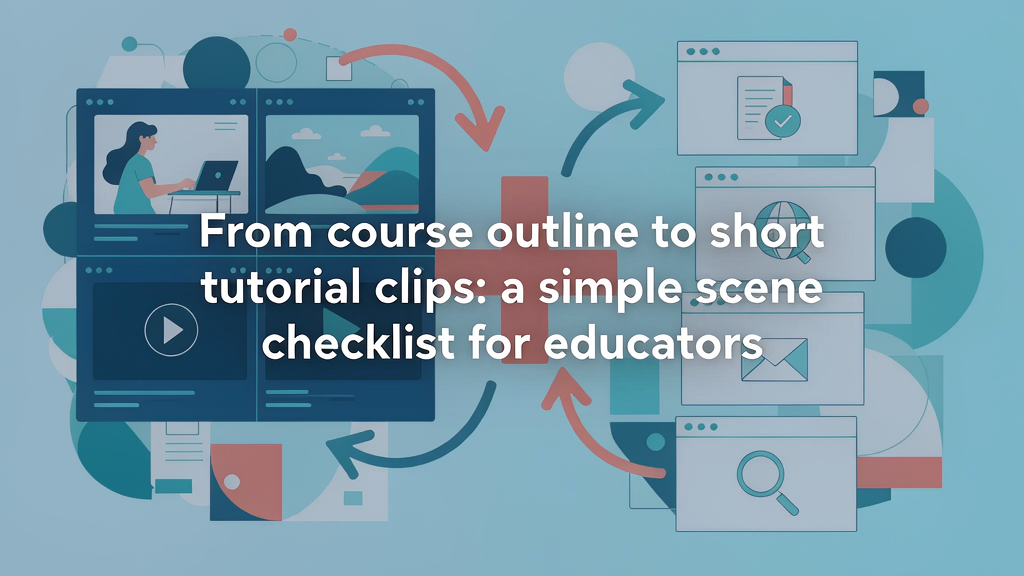 From course outline to short tutorial clips: a simple scene checklist for educators