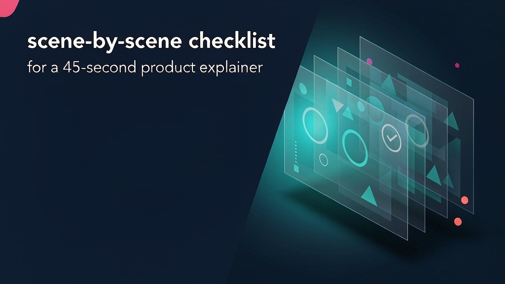 Scene-by-scene checklist for a 45-second product explainer