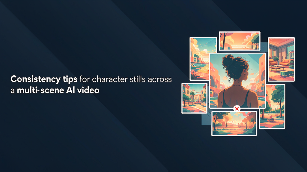 Consistency tips for character stills across a multi-scene AI video