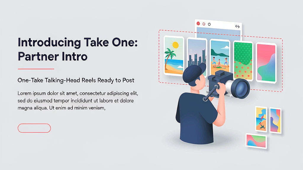 Introducing Take One: One-Take Talking-Head Reels Ready to Post